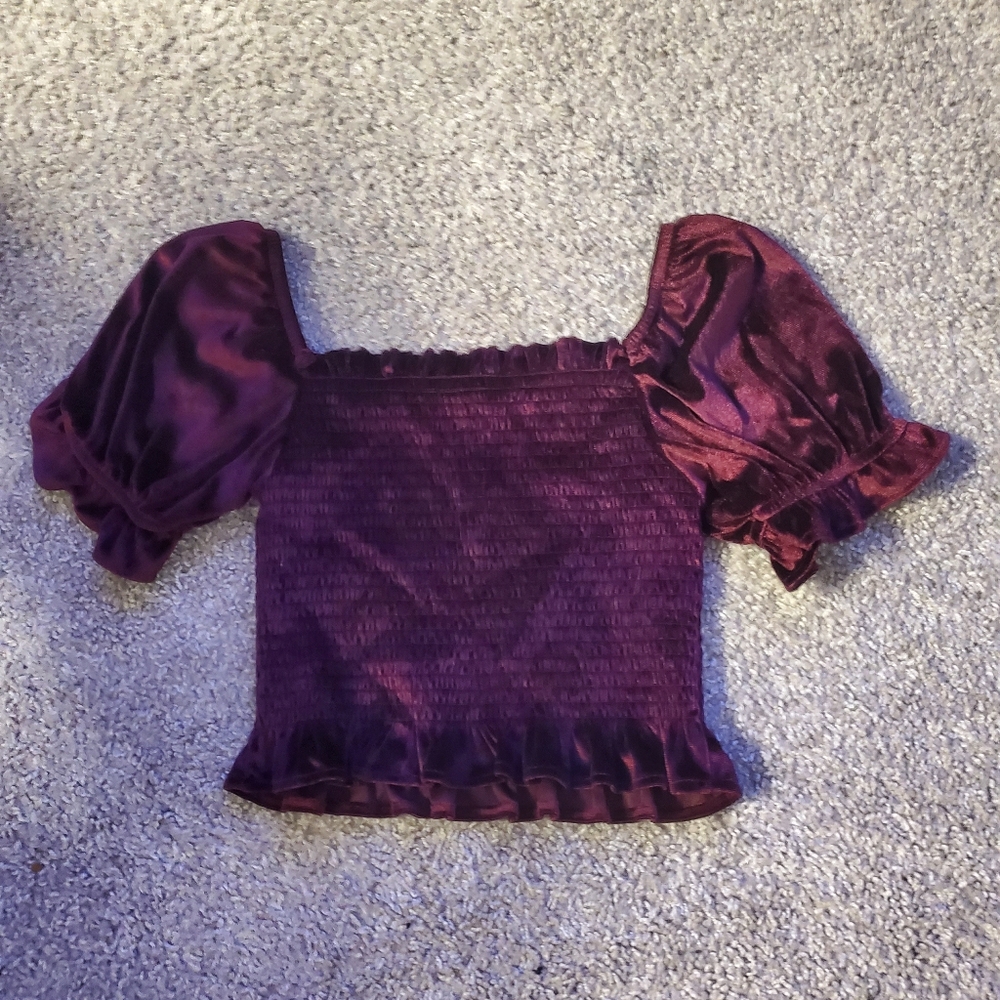 Burgundy Cropped Shirt